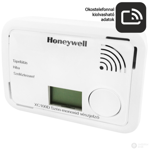 Honeywell XC100D-HU-A szénmonoxid riasztó, okostelefonnal kiolvasható adatok