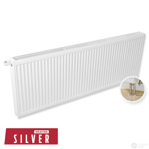 Silver UNI radiátor szelepes 22K 600x1800 Jobb-bal forgatható, beépített szelepes, alsó bekötési pont, ajándék egységcsomag