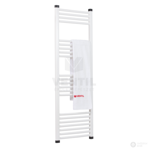 Silver 500X1400 mm egyenes elektromos törölközőszárító radiátor fehér, 600W-os fehér termosztátos fűtőpatronnal, végdugóval