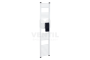 Silver 400X1800 mm egyenes elektromos törölközőszárító radiátor fehér, 900W-os fehér termosztátos fűtőpatronnal, végdugóval